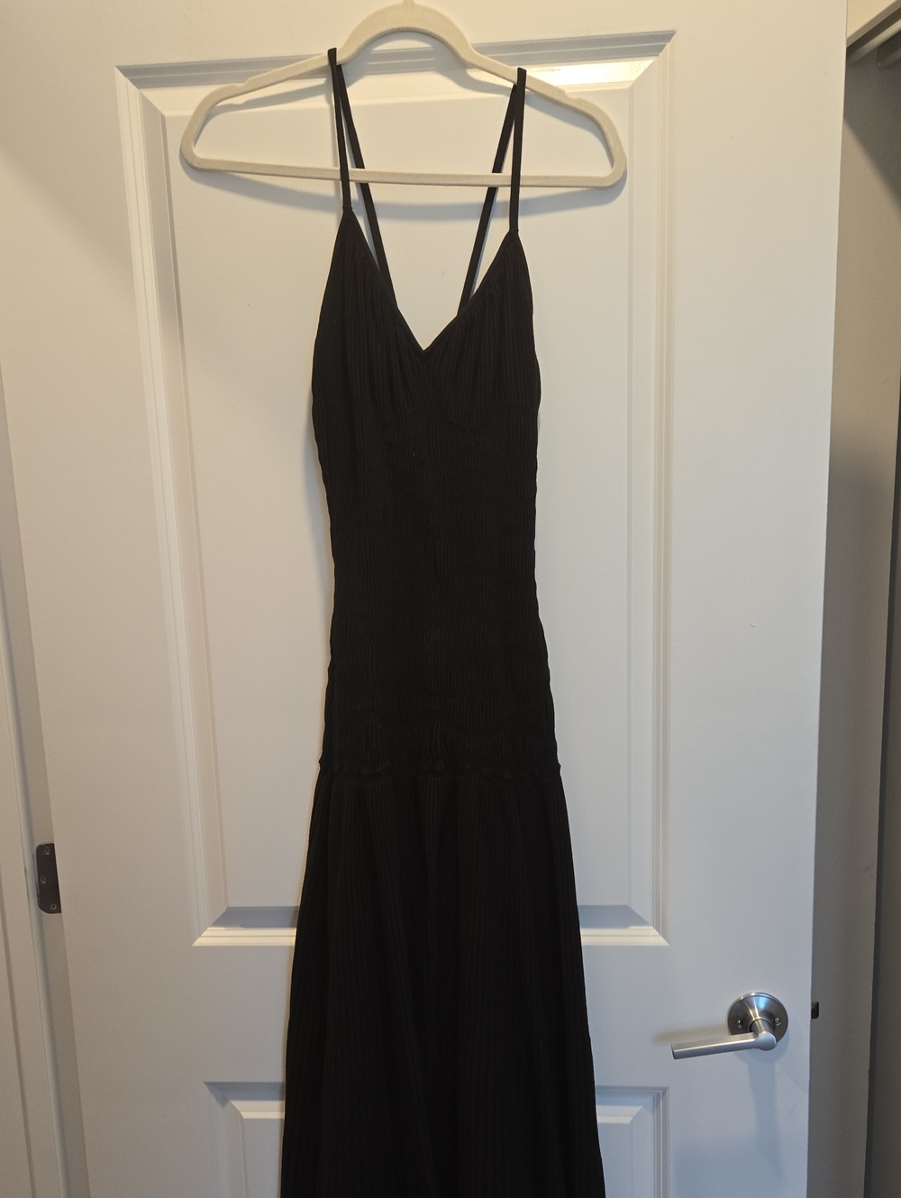 Express Black V-Neck Spaghetti Strap Maxi Dress